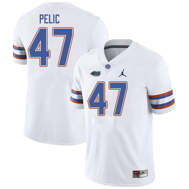 Jordan Brand Men #47 Justin Pelic Florida Gators College Football Jerseys Sale-White - Click Image to Close